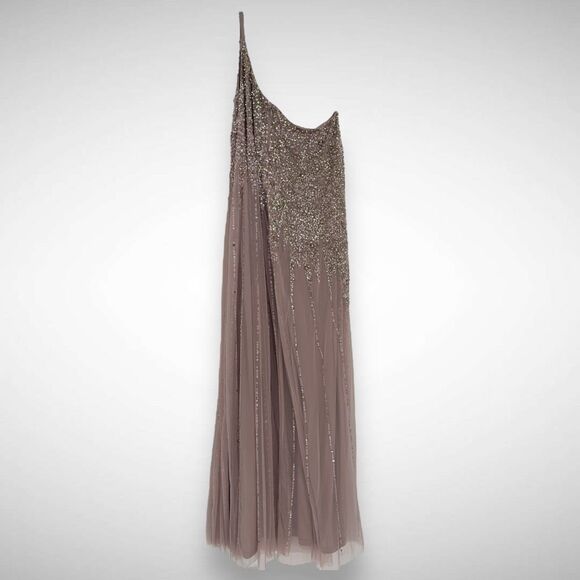 Mac Duggal One Shoulder Embellished‎ Trapeze A-Line Gown Dress Size 10 Pink 9224 - Picture 6 of 12